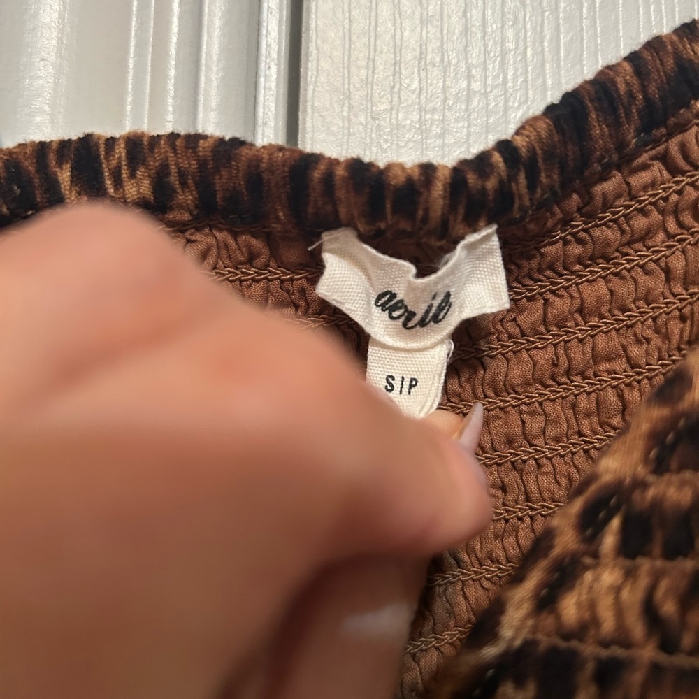 Aerie Leopard Print Spaghetti Strap Cutout Dress - Picture 4 of 4